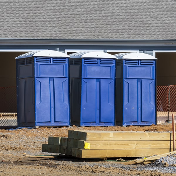 how often are the porta potties cleaned and serviced during a rental period in Braggadocio